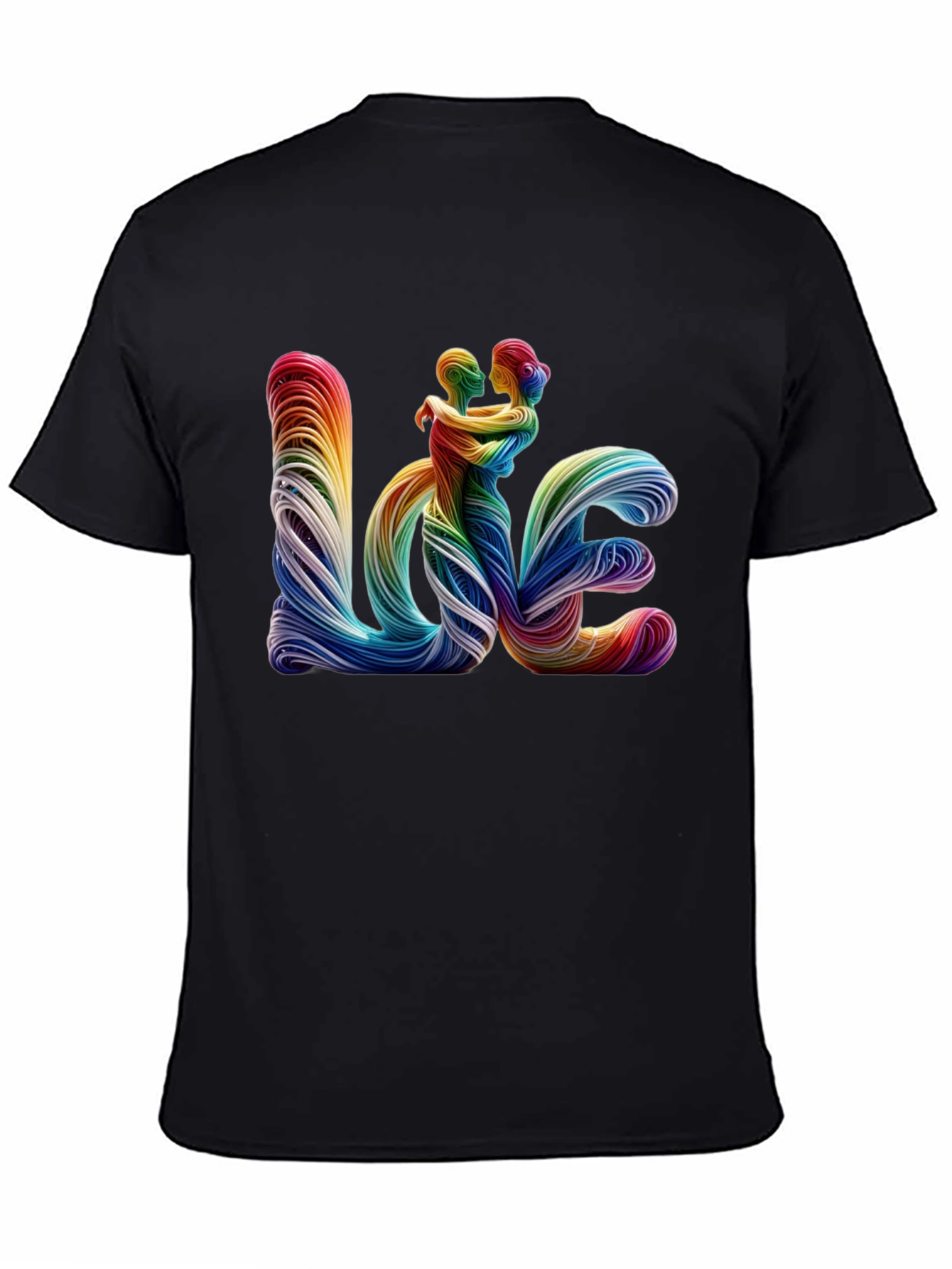 Black Rainbow LOVE Graphic Tee - LGBTQ Pride Shirt view 4