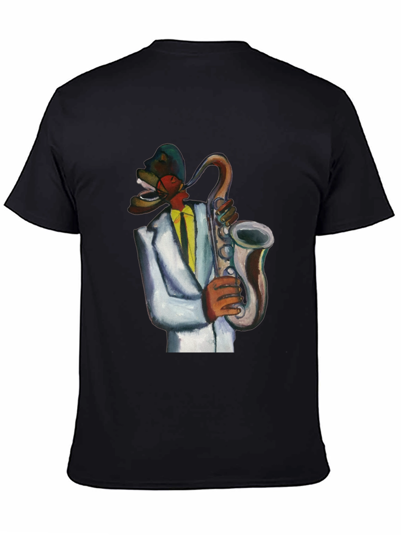Black Cool Jazz Musician T-Shirt view 4