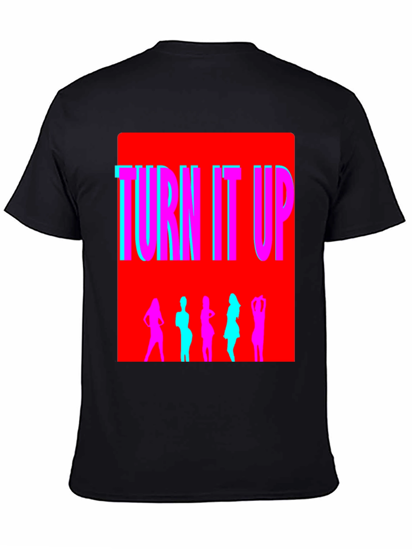 Black Turn It Up Graphic T-Shirt view 4