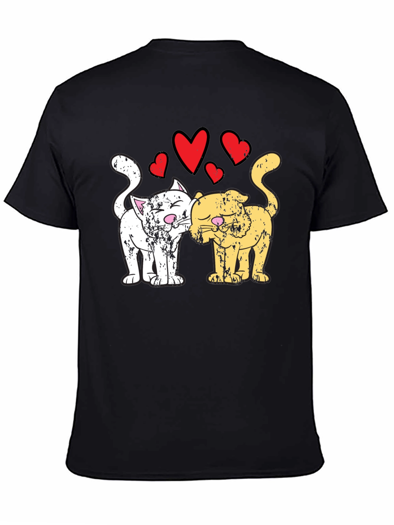 Black Cats in Love T-Shirt Black view 4