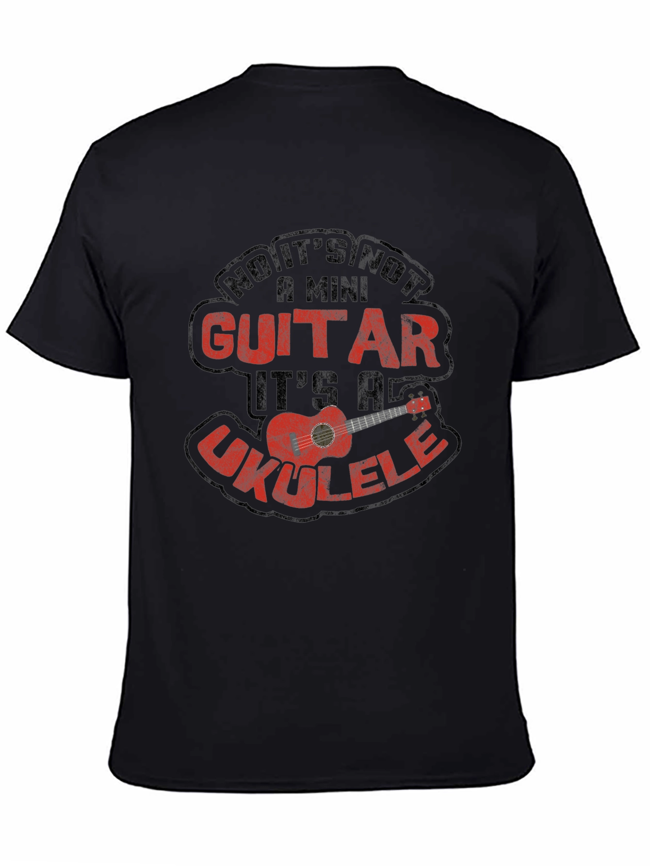 Black Ukulele T-Shirt - Funny Music Lover Tee view 4