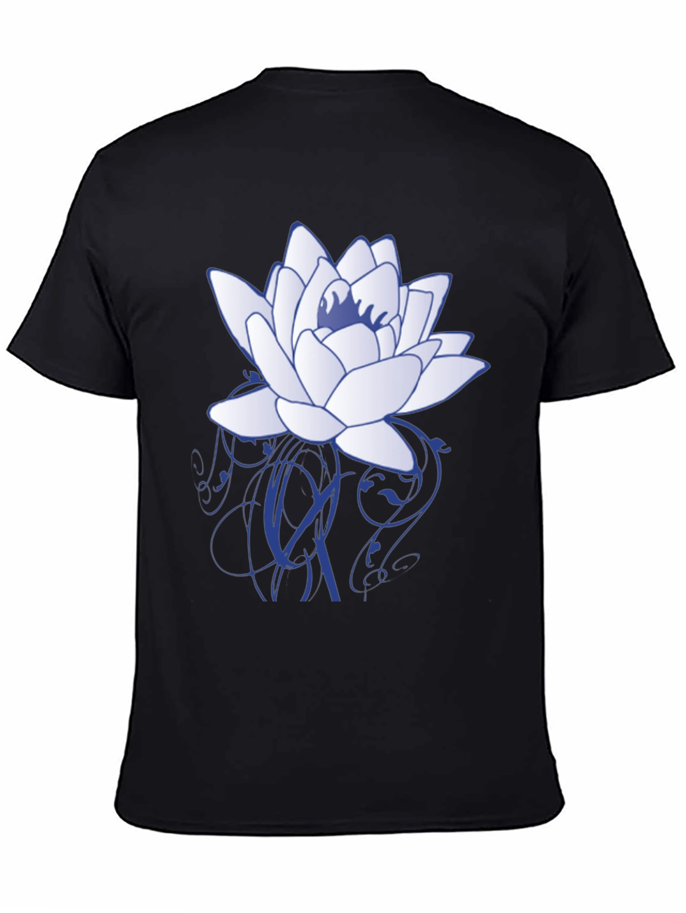 Black Lotus Flower Graphic T-Shirt - Stylish Casual Wear view 4
