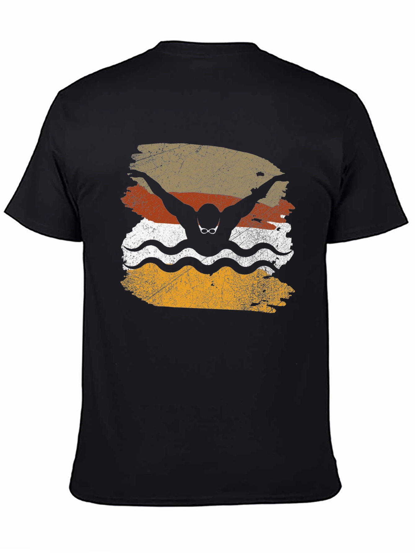 Vintage Swimmer T-Shirt - Black - 4