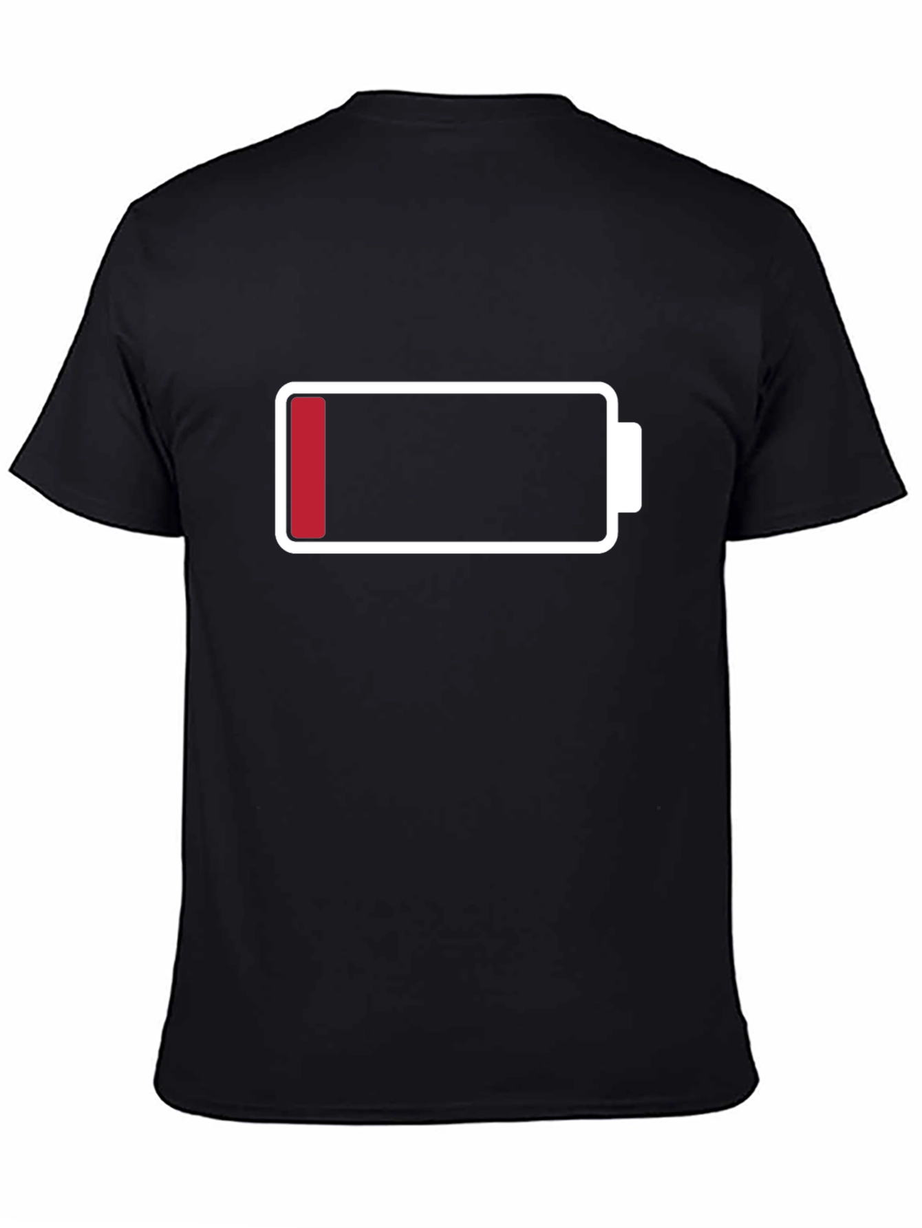 Black Low Battery Graphic Men's T-Shirt - Black Cotton Tee view 4