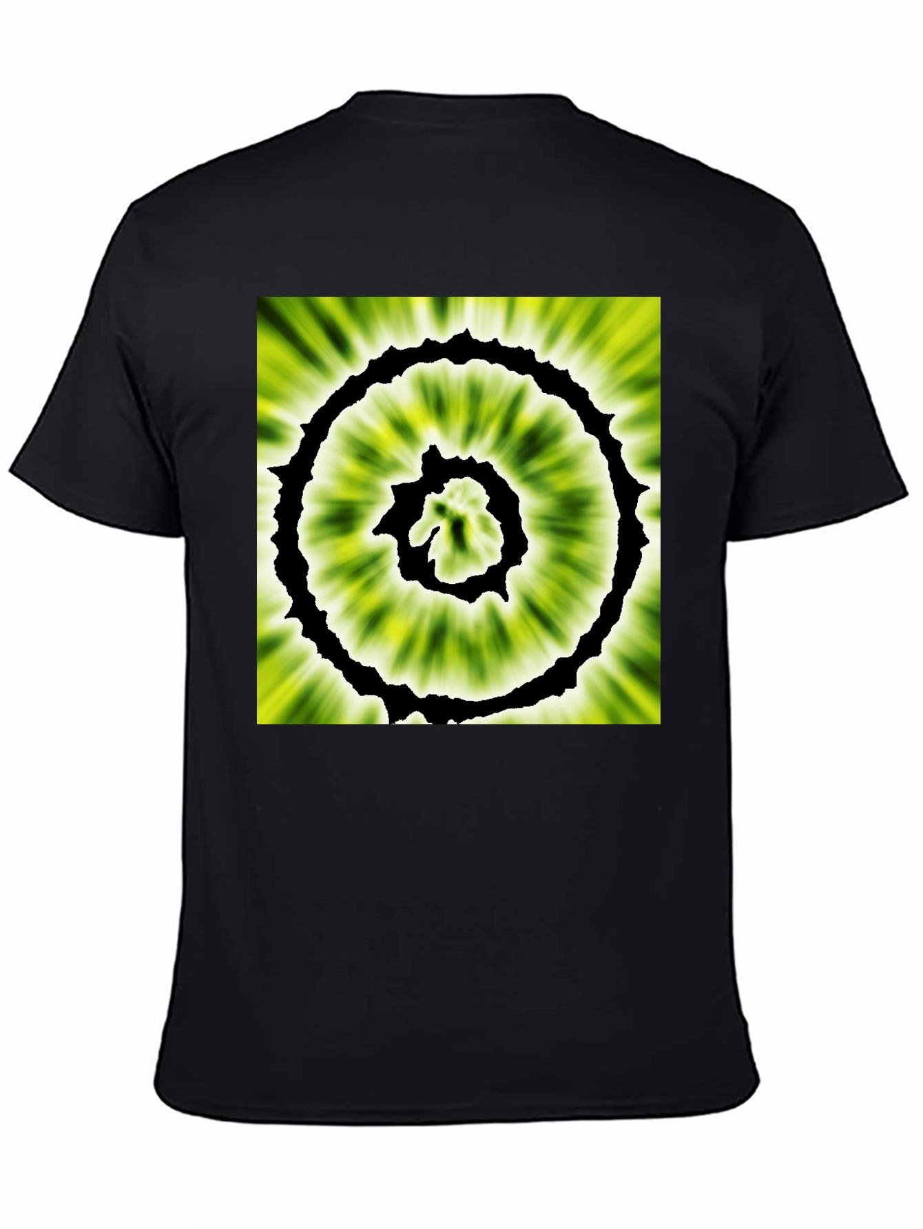 Black Abstract Spiral Graphic Black T-Shirt view 4