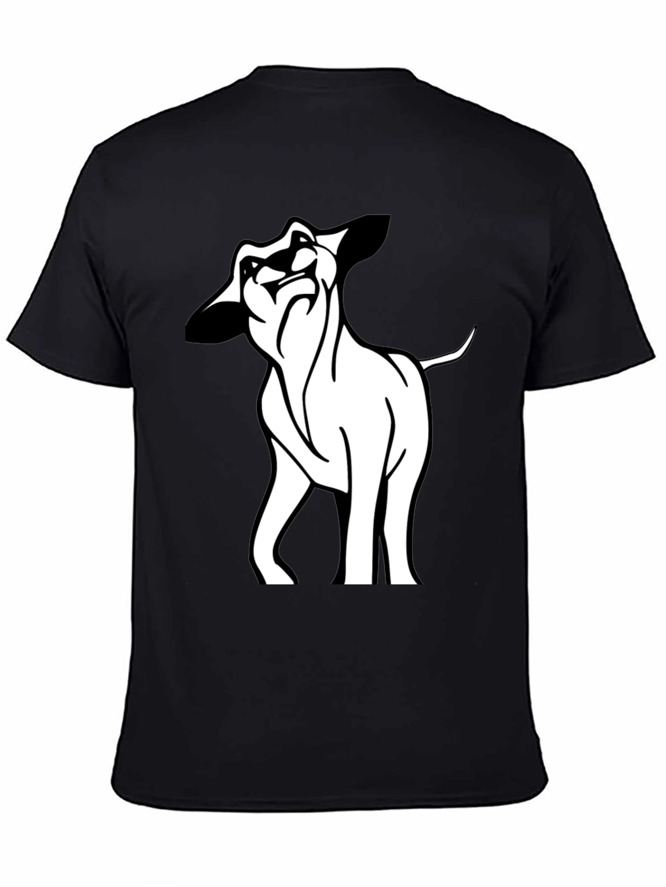 Black Cool Lion Graphic Black T-Shirt view 4