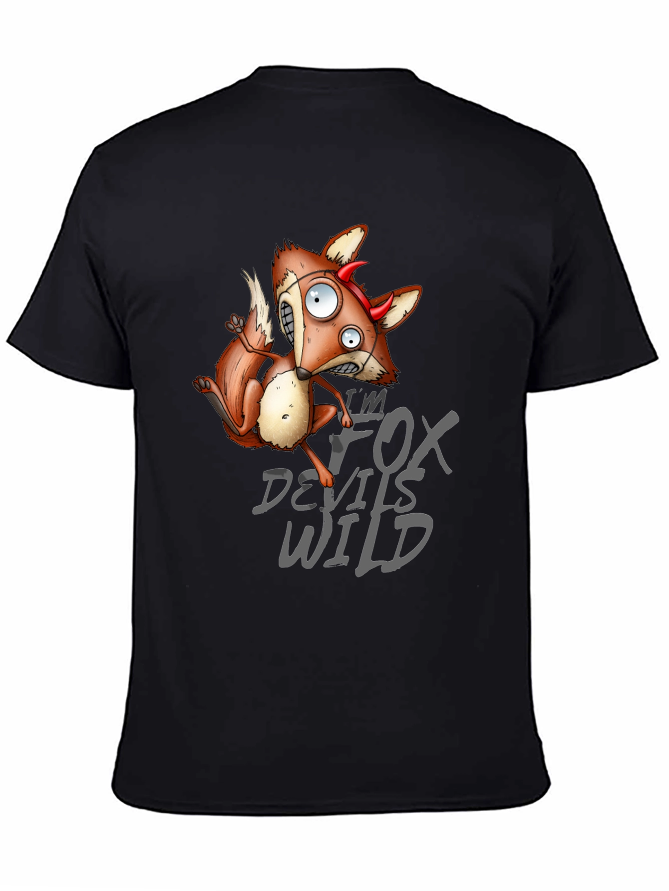 Black I'm Fox Devils Wild Graphic T-Shirt view 4