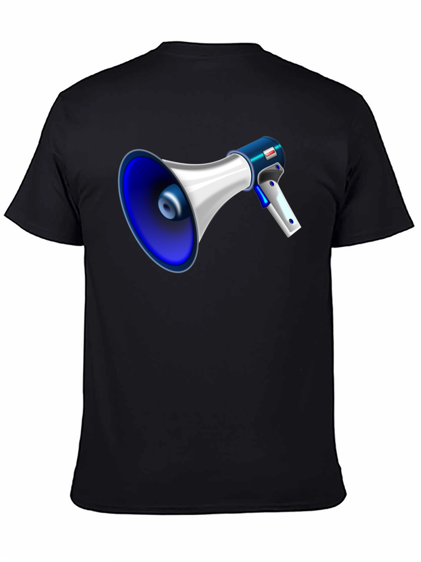 Black Megaphone Graphic Tee - Bold Black T-Shirt view 4
