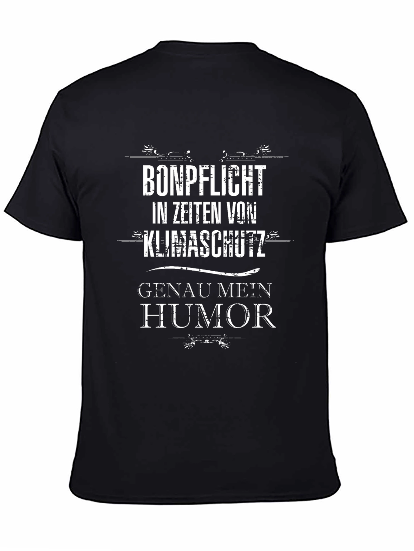 Black Bonpflicht Klimaschutz Humor Graphic Tee view 4