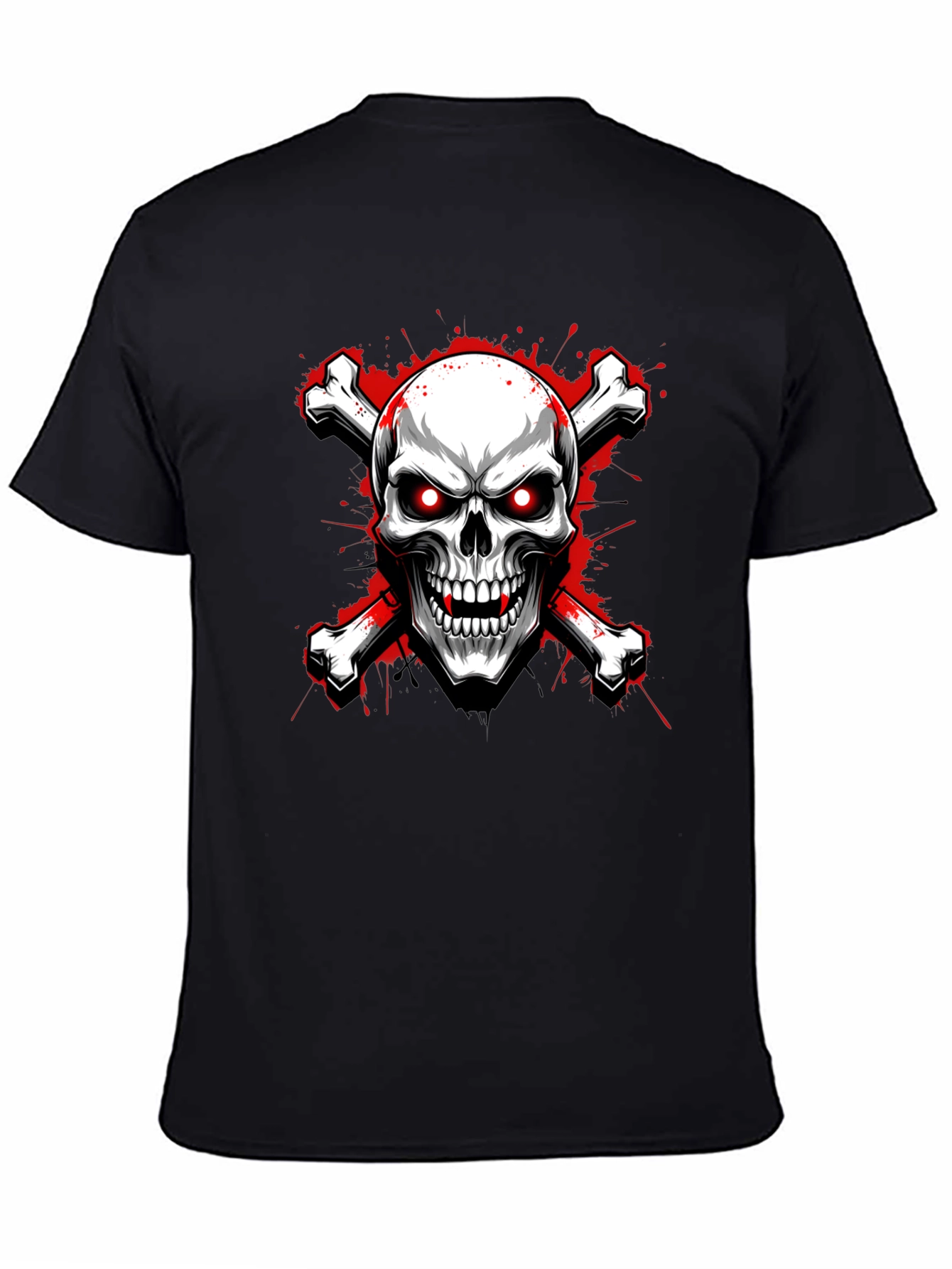 Black Skull and Crossbones Graphic Tee view 4