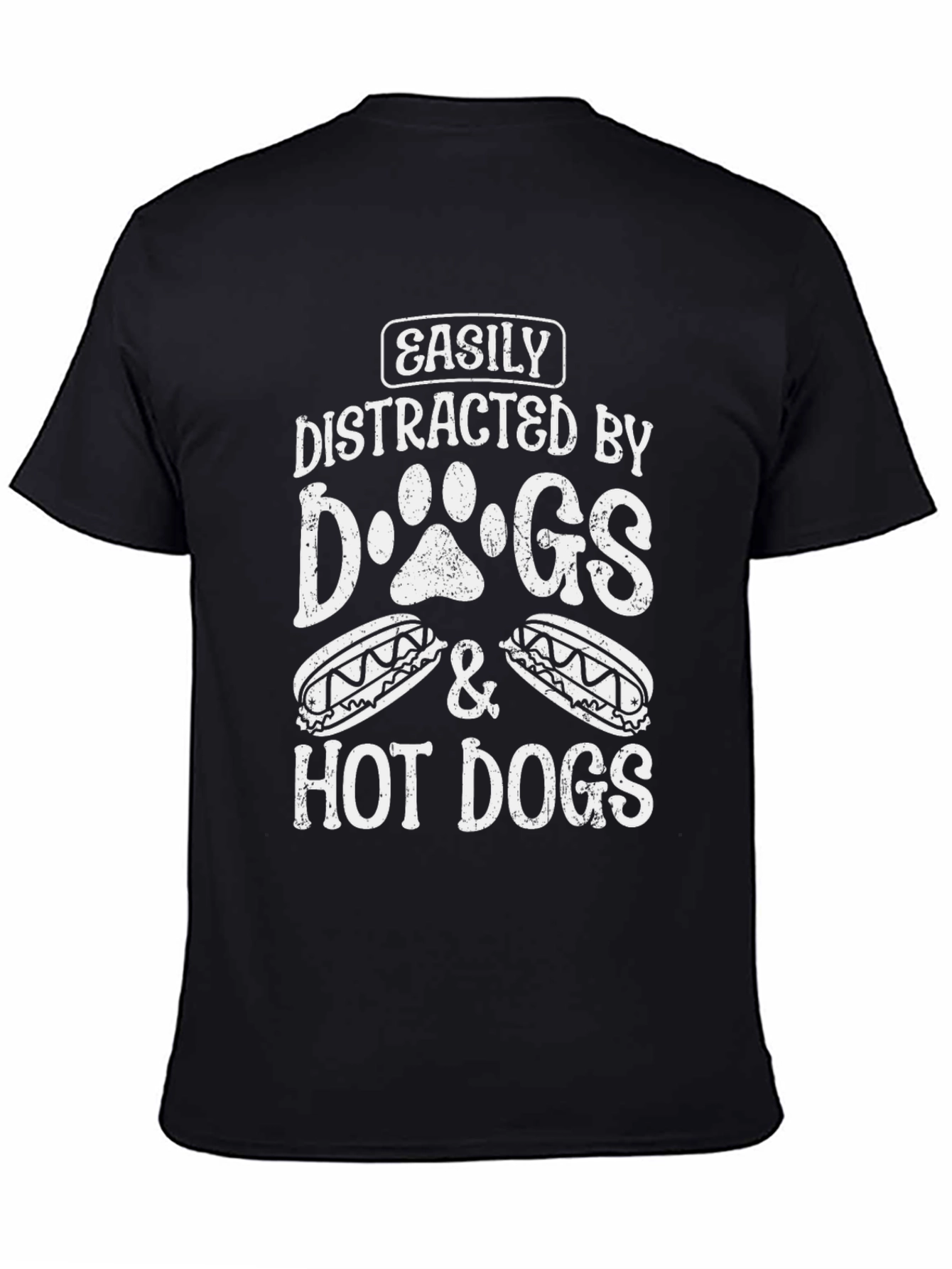 Easily Distracted by Dogs & Hot Dogs T-Shirt - 4