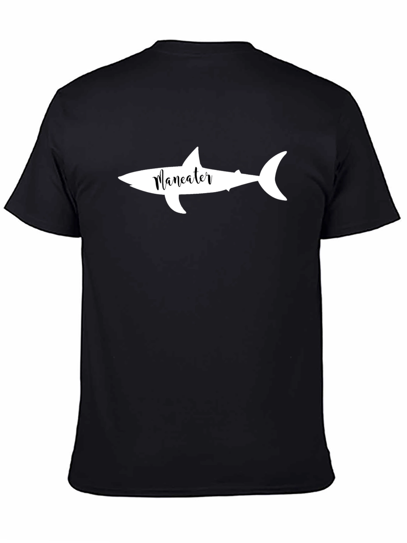 Black Maneater Shark Graphic T-Shirt view 4