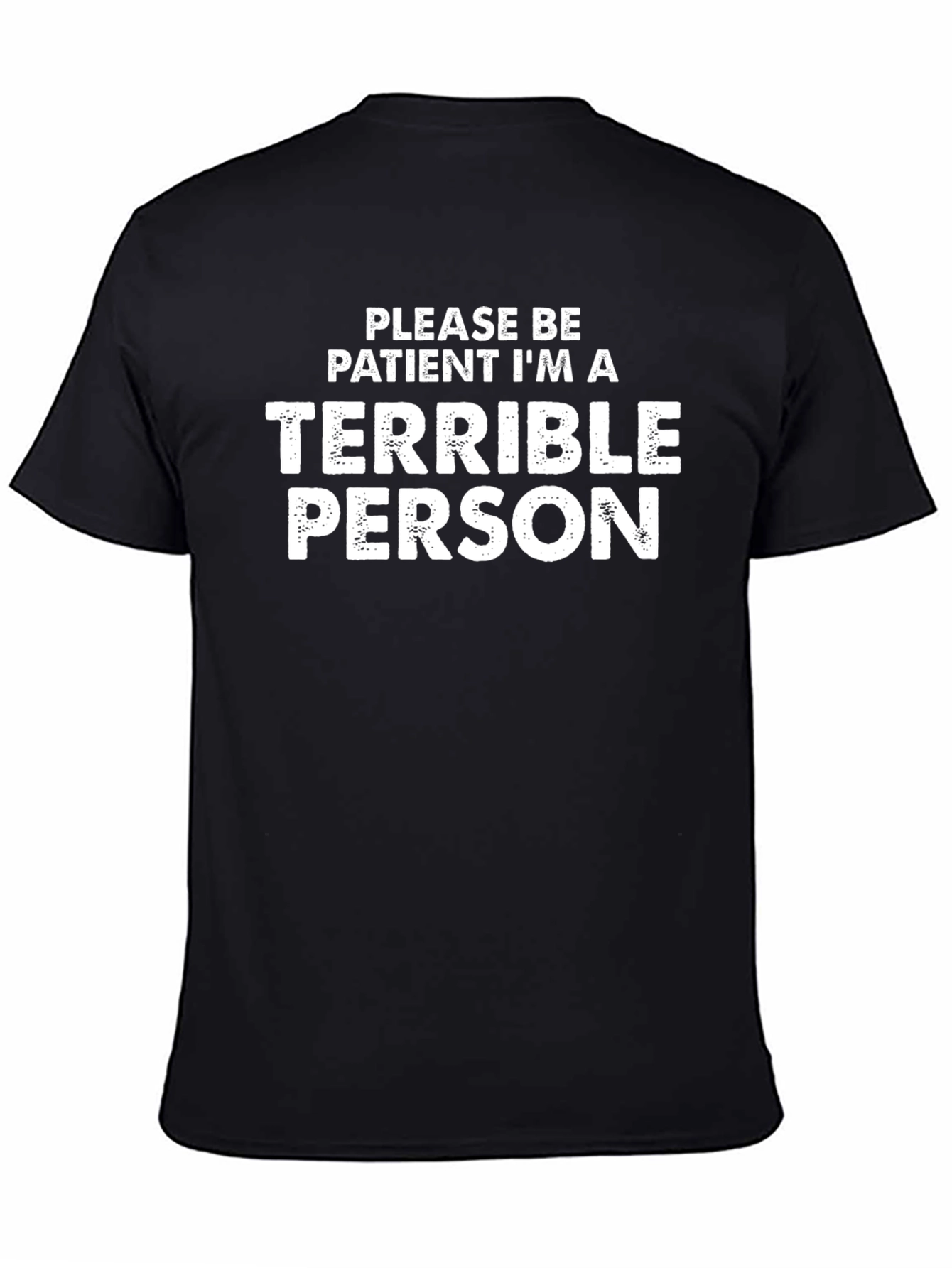 Black Terrible Person Graphic T-Shirt - Funny Sarcastic Tee view 4