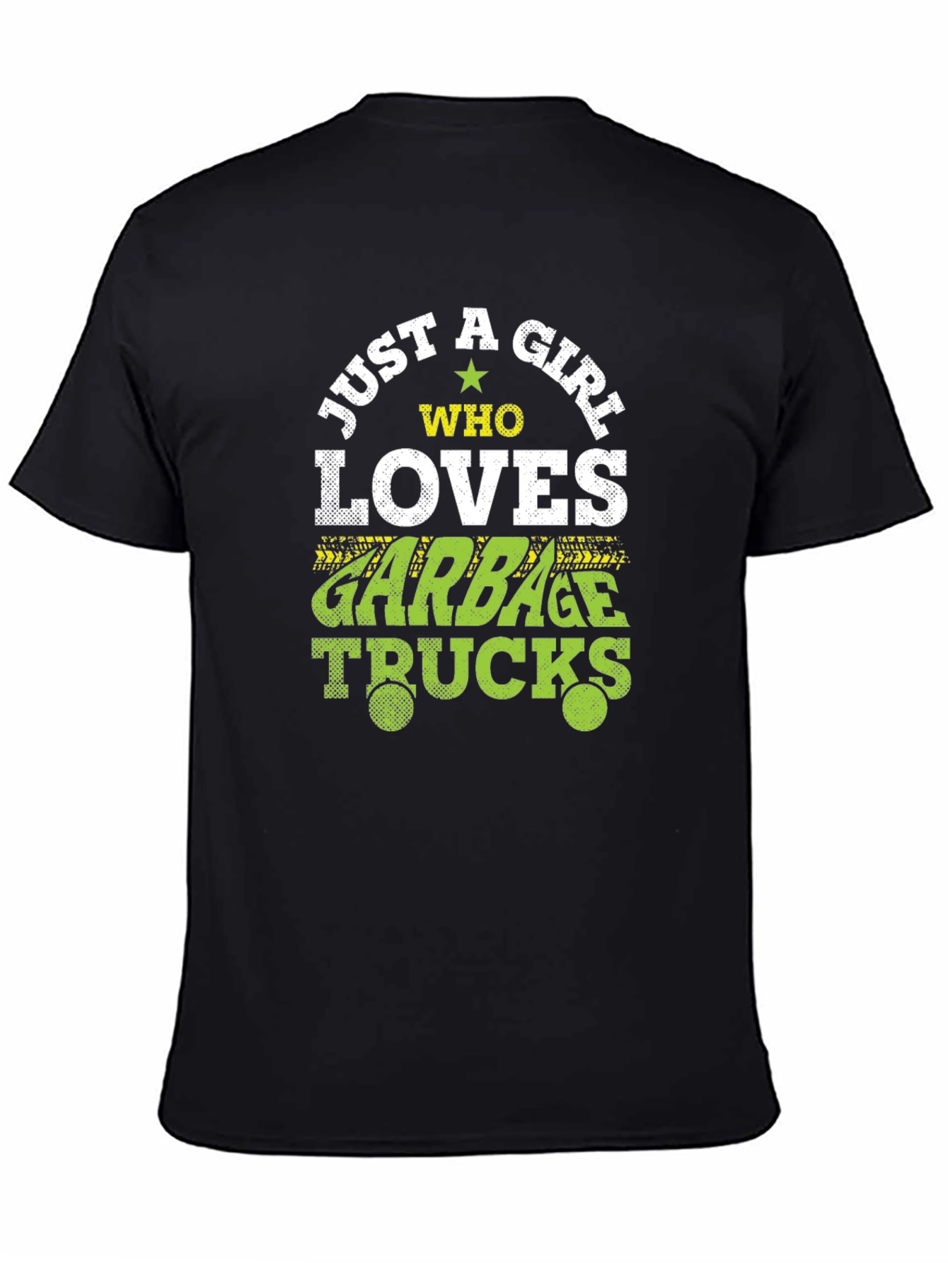 Black Girl Who Loves Garbage Trucks T-Shirt view 4