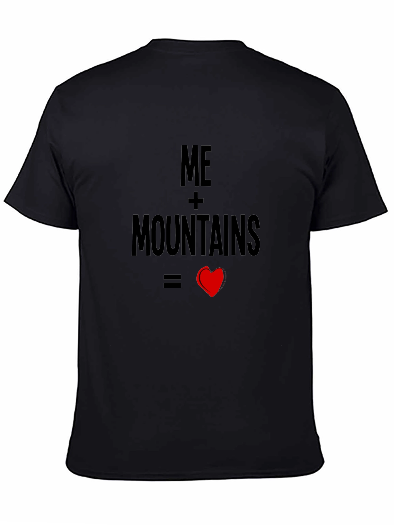 Black Me + Mountains = Love Black T-Shirt view 4