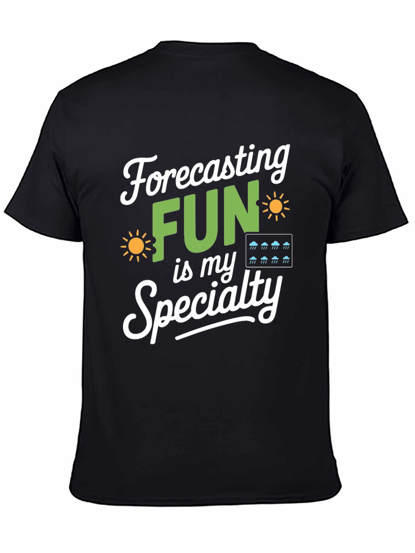 Black Forecasting Fun T-Shirt Weather Lover Gift view 4