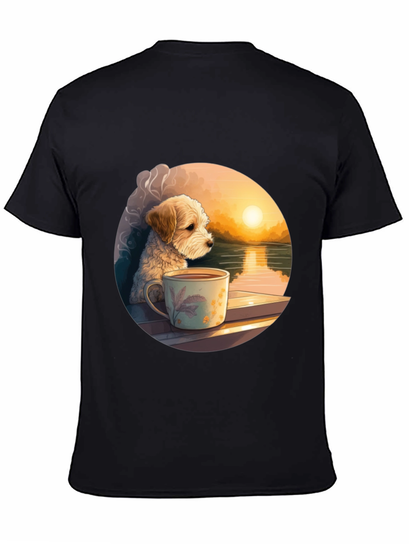 Black Dog & Coffee Sunset Graphic Tee view 4