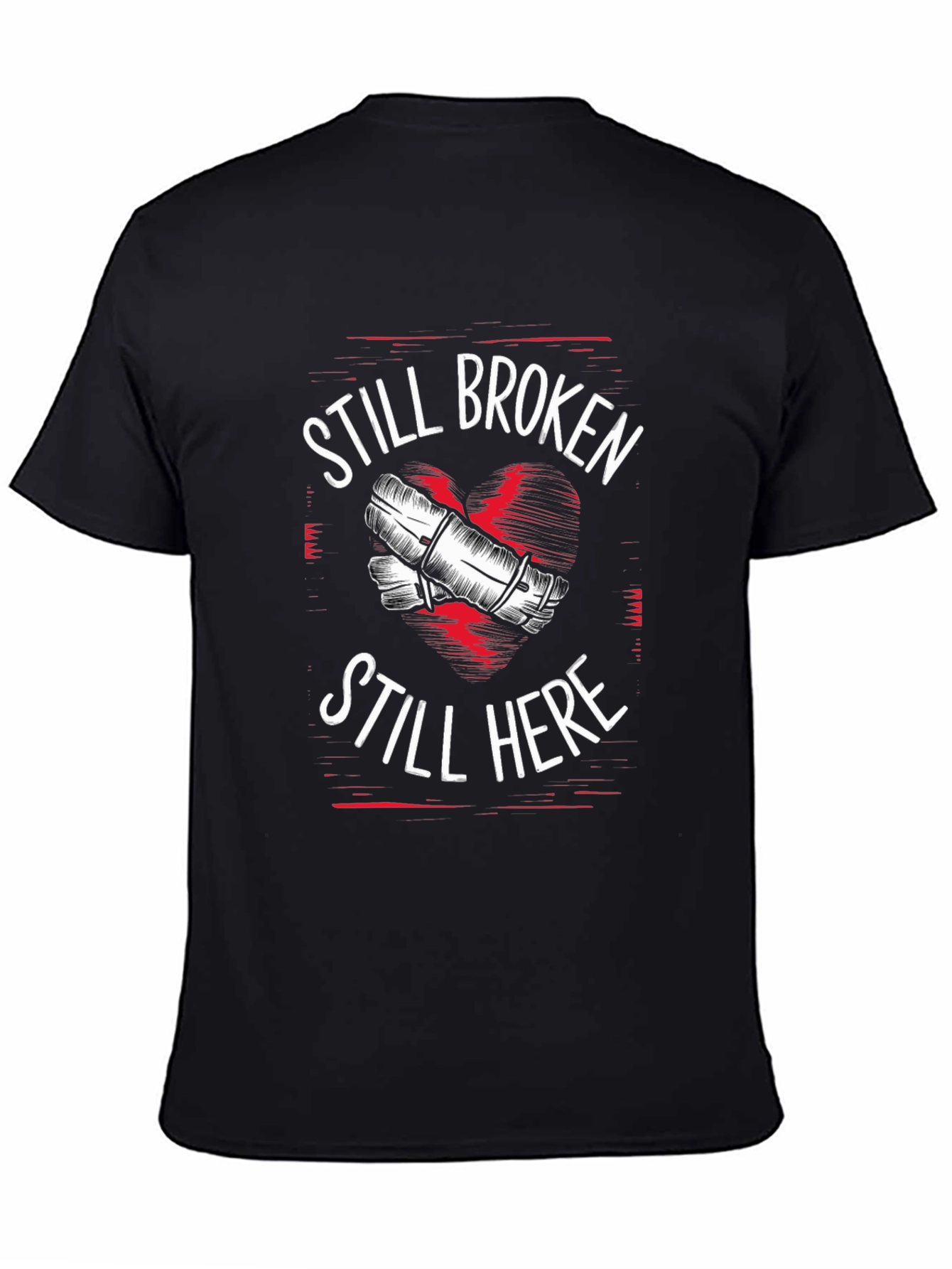 Black Still Broken Still Here Graphic Tee view 4