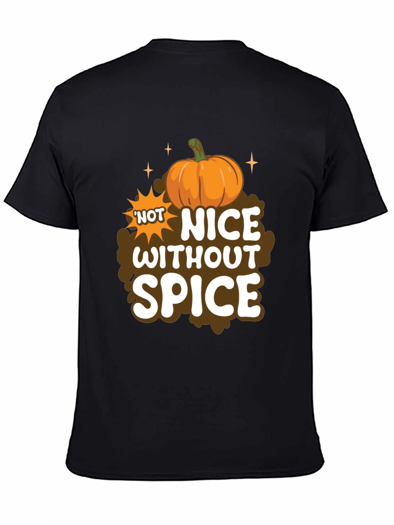 Black Not Nice Without Spice Pumpkin T-Shirt view 4