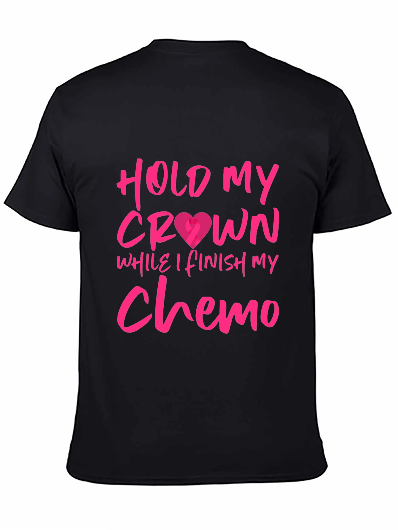 Black Hold My Crown Chemo T-Shirt - Stylish Cancer Support Tee view 4