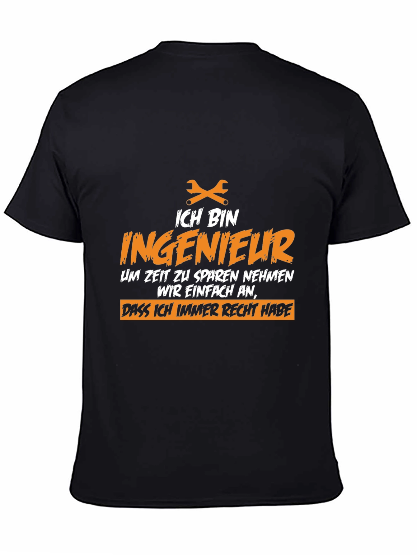 Black Ich Bin Ingenieur T-Shirt - Engineer Humor Tee view 4