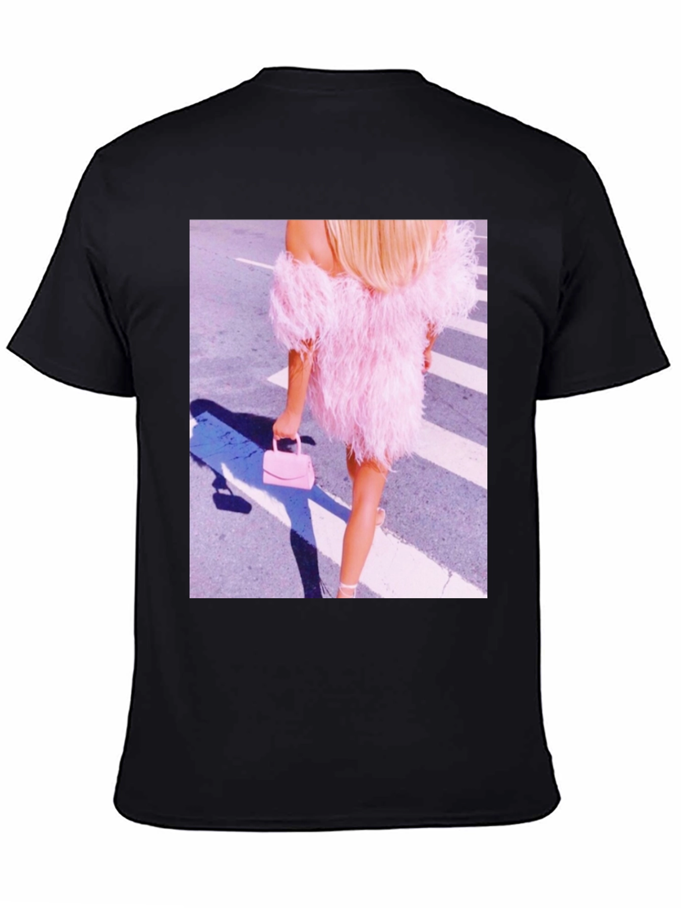 Black Feather Dress Graphic Tee - Stylish & Unique view 4
