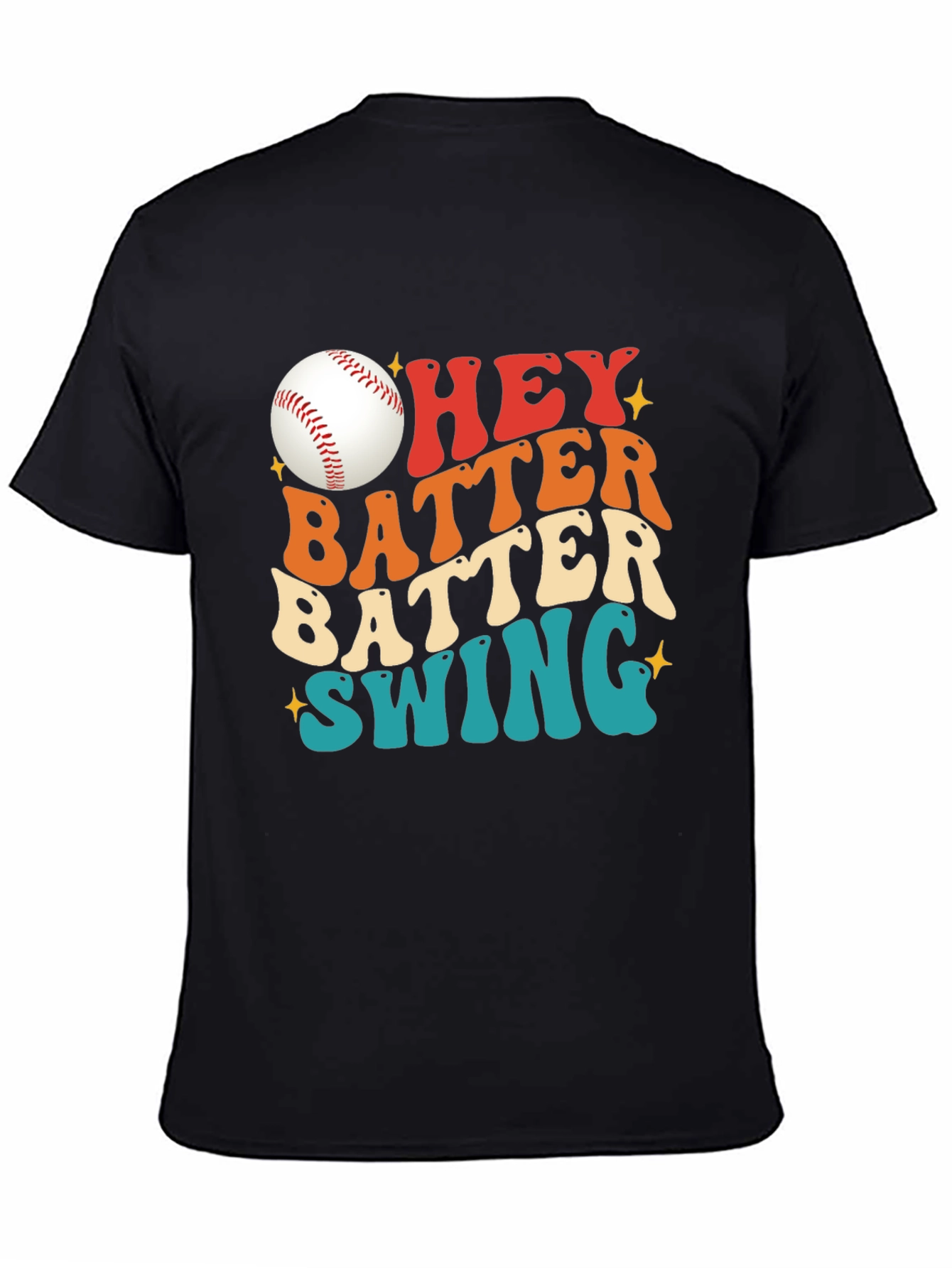 Black Hey Batter Batter Swing Baseball T-Shirt view 4