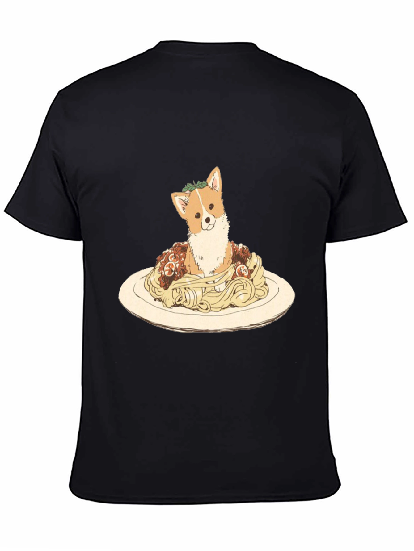 Black Corgi Spaghetti Graphic Tee view 4