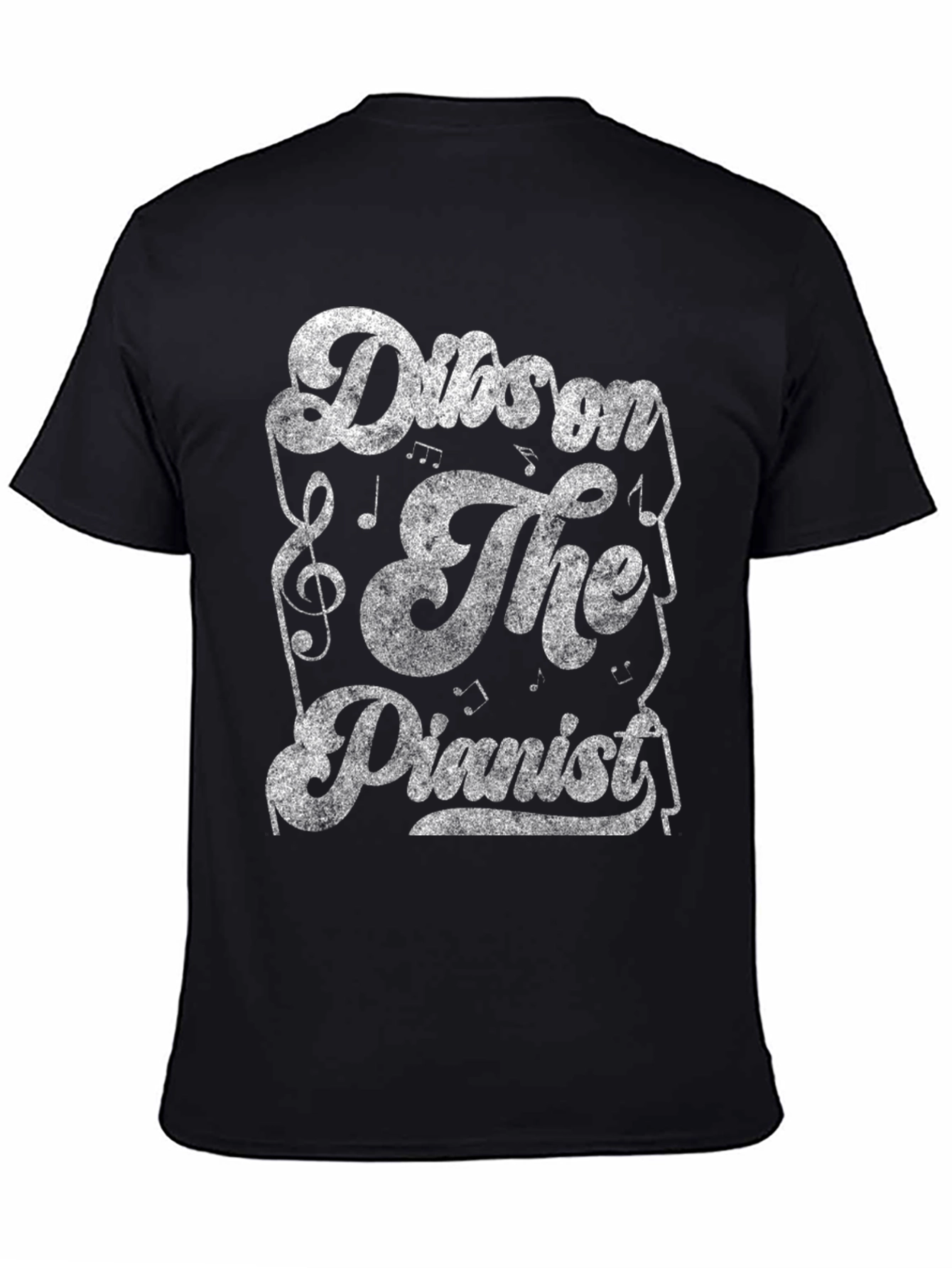 Black Dub On the Pianist Graphic T-Shirt - Music Lover's Tee view 4