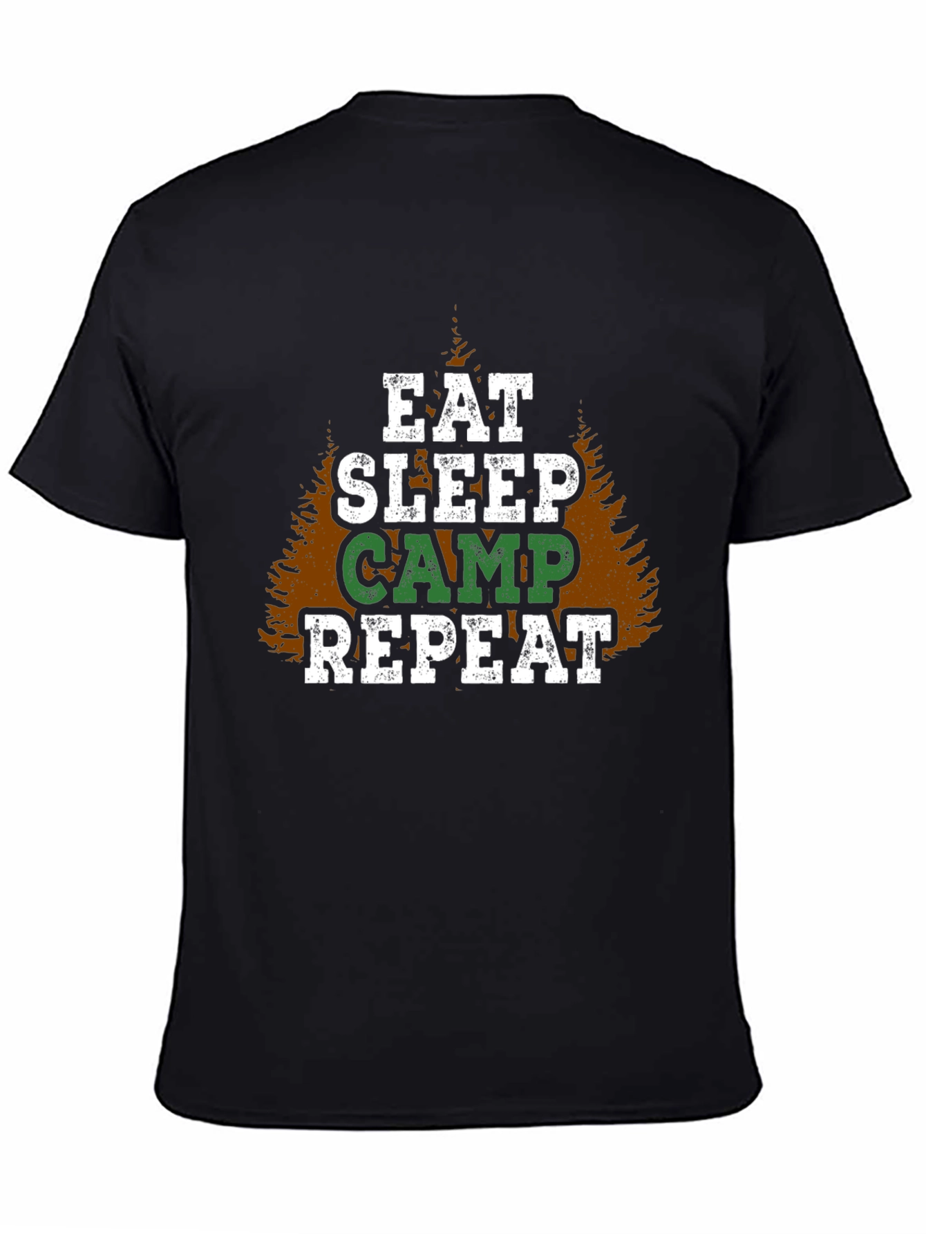 Black Eat Sleep Camp Repeat Graphic T-Shirt view 4