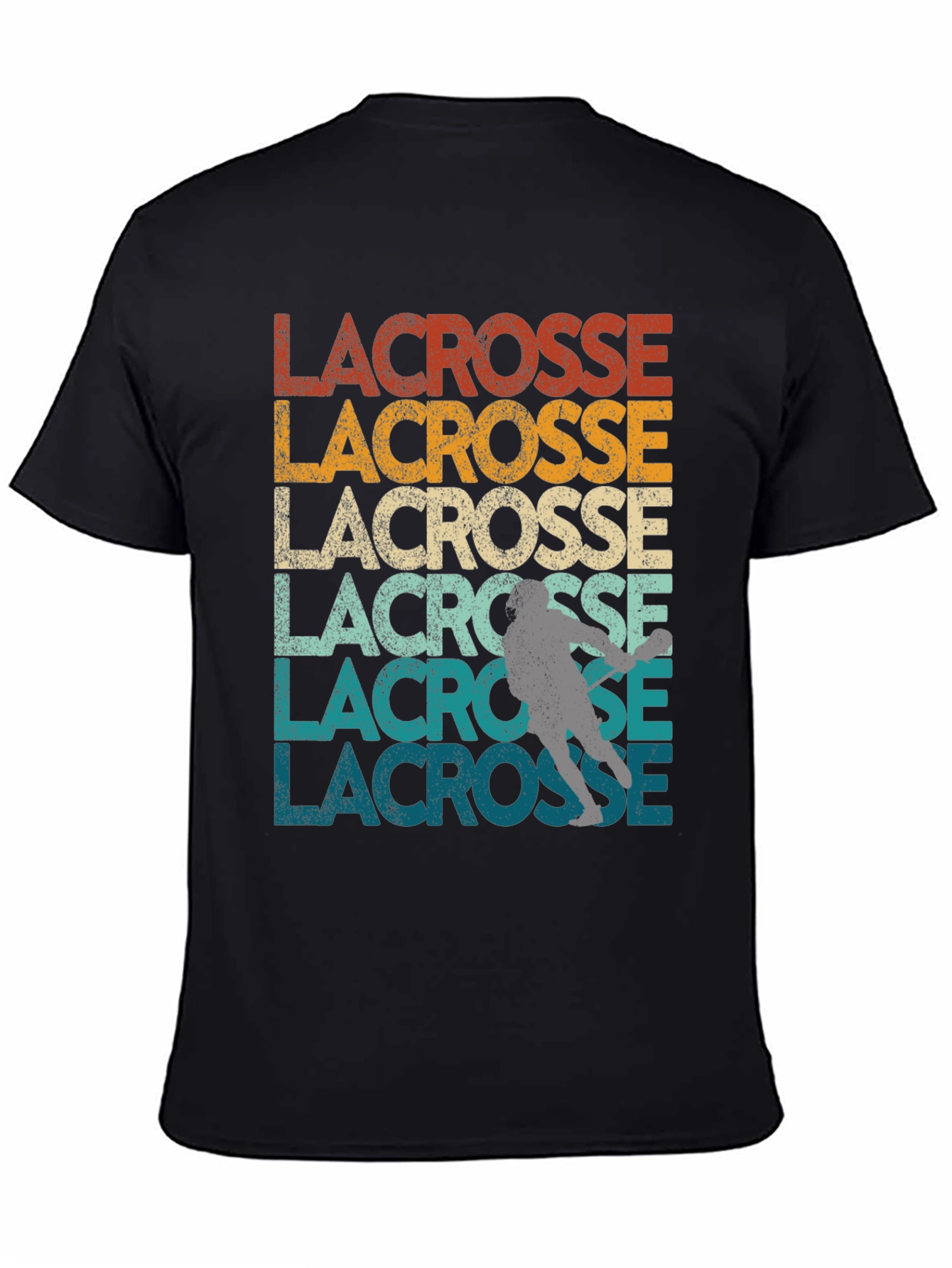 Retro Lacrosse Player Graphic Tee - 4
