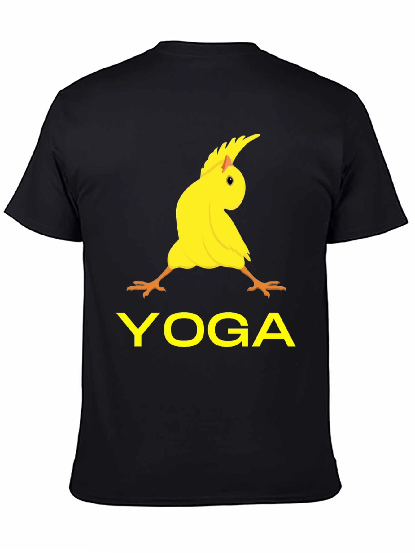 Black Yoga Cockatiel Black T-Shirt view 4