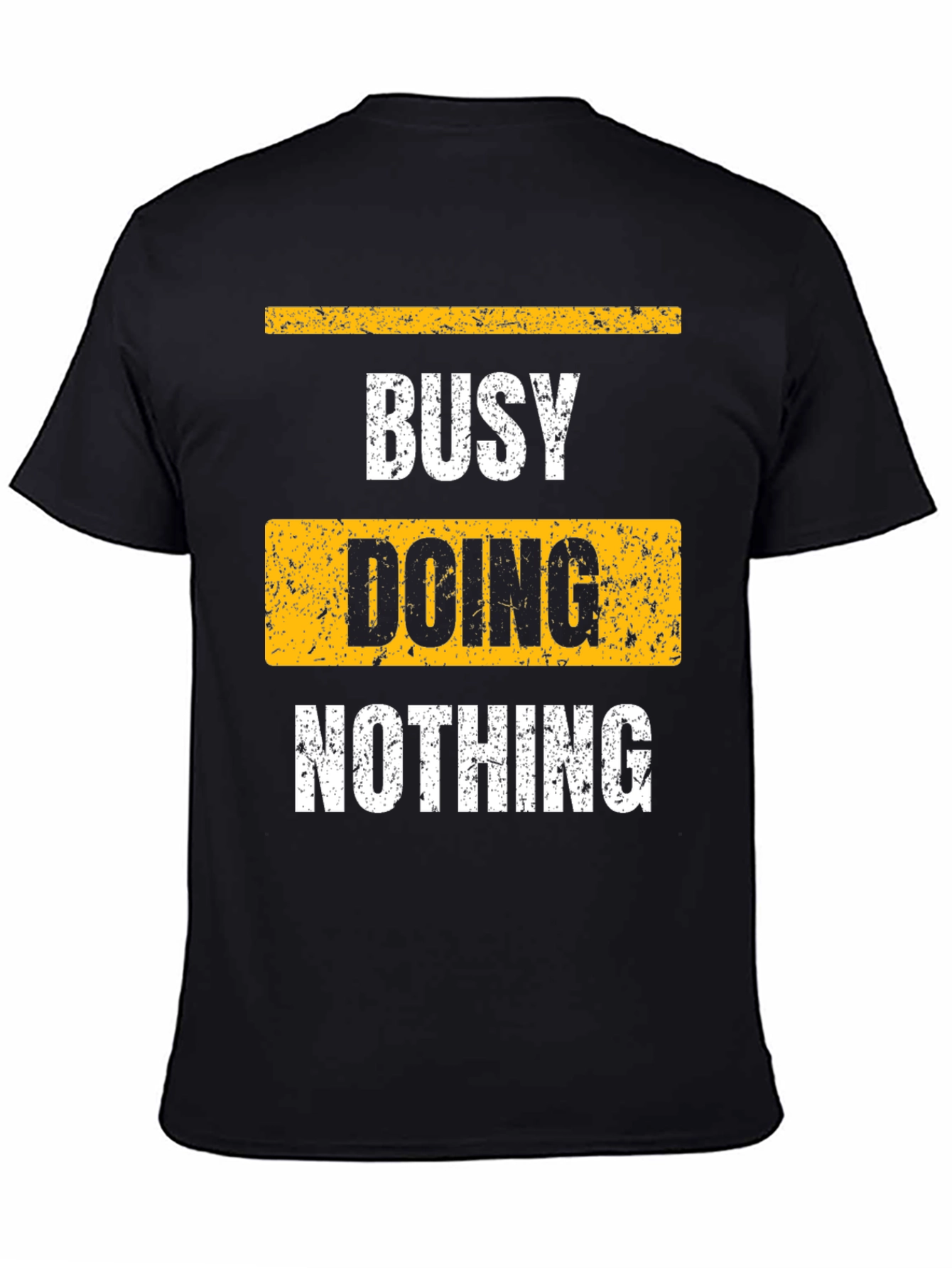 Black Busy Doing Nothing Black Graphic T-Shirt view 4