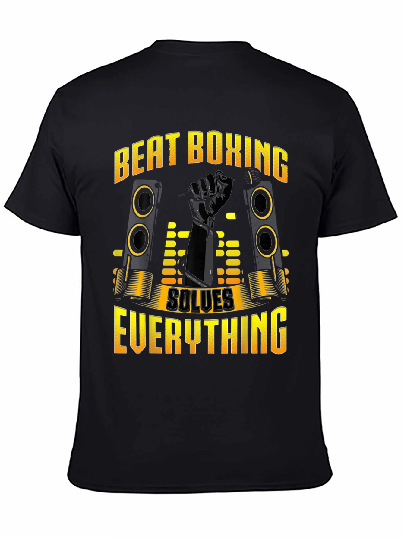 Black Beat Boxing Solves Everything Black T-Shirt view 4