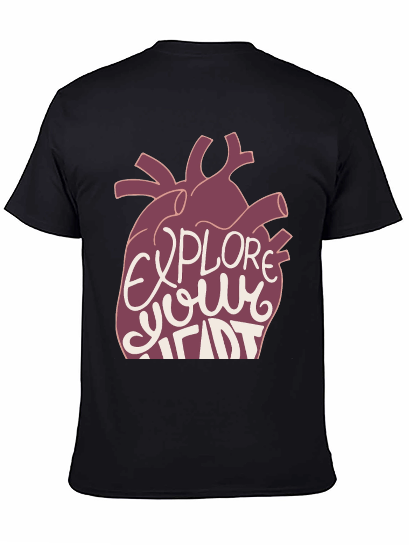 Black Explore Your Heart Graphic Tee - Black view 4