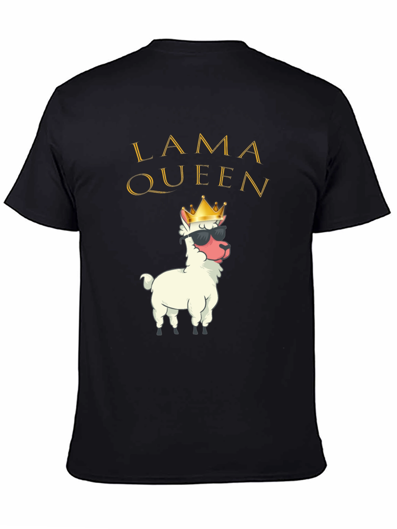 Black Lama Queen Graphic T-Shirt Funny Alpaca Tee view 4