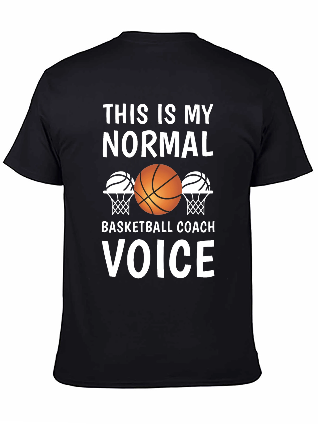 Black Basketball Coach Voice T-Shirt view 4