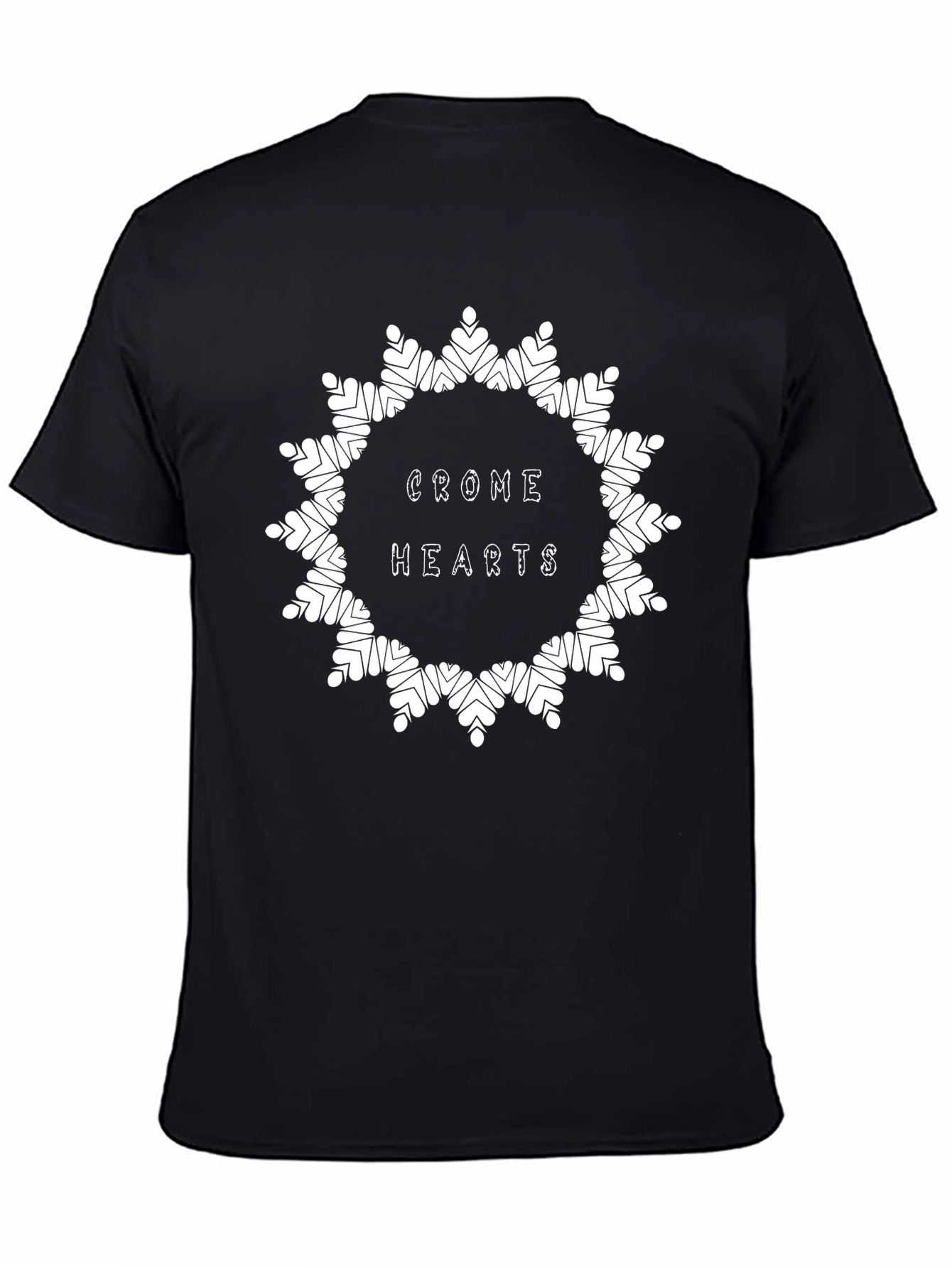 Black Chrome Hearts Style Graphic T-Shirt view 4