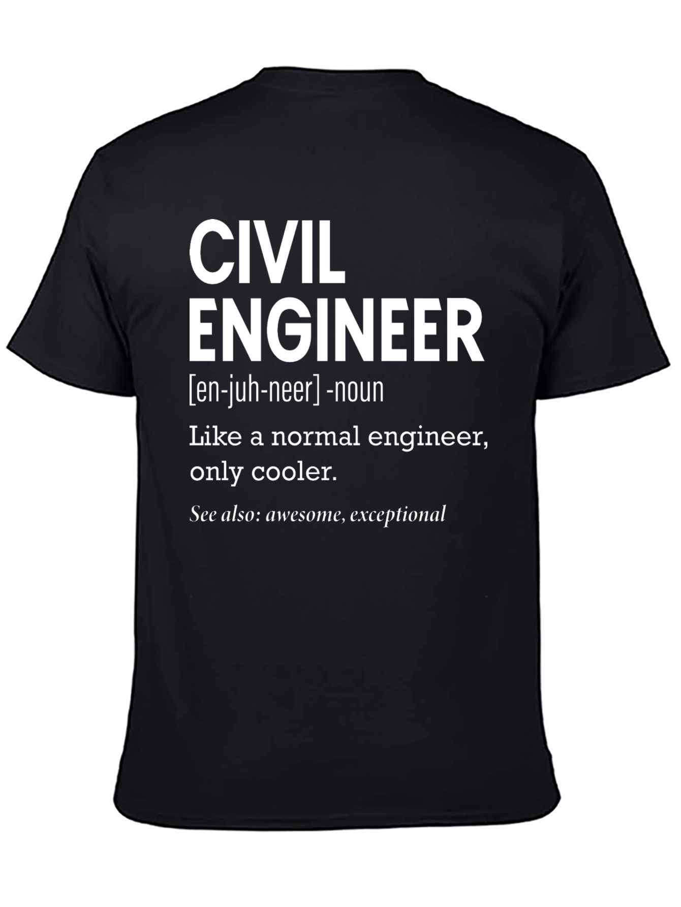 Black Civil Engineer Definition T-Shirt view 4