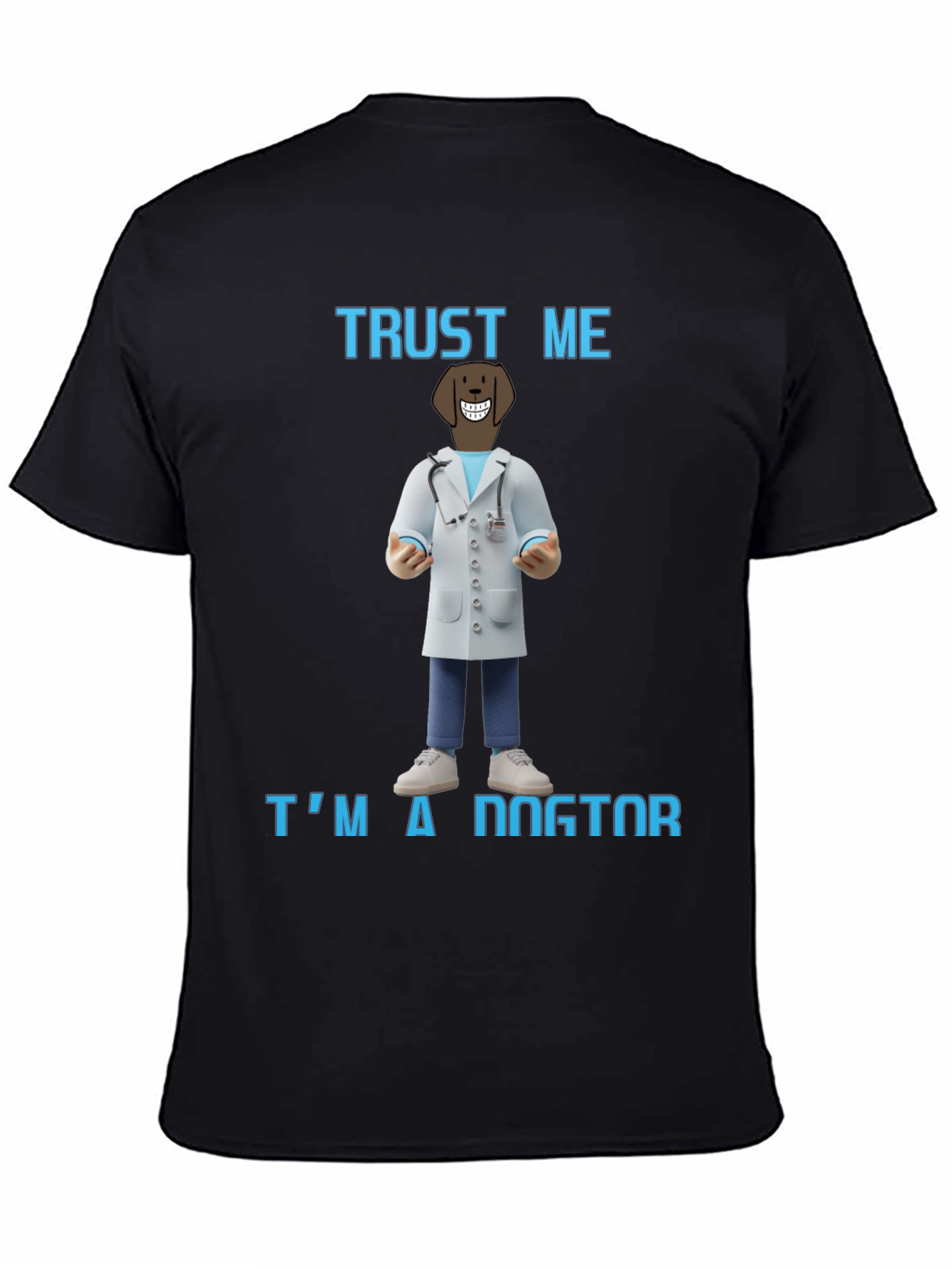 Black Trust Me I'm A Dogtor T-Shirt view 4