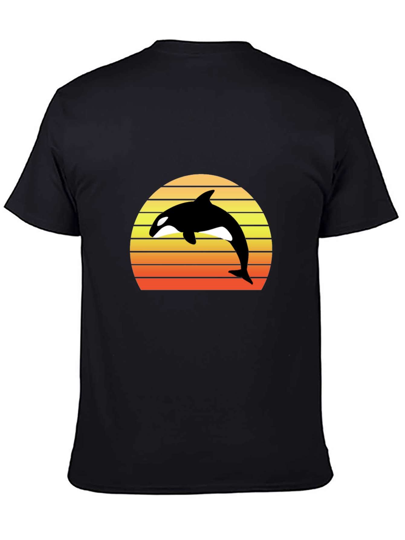 Black Orca Sunset Graphic Tee - Retro Style view 4