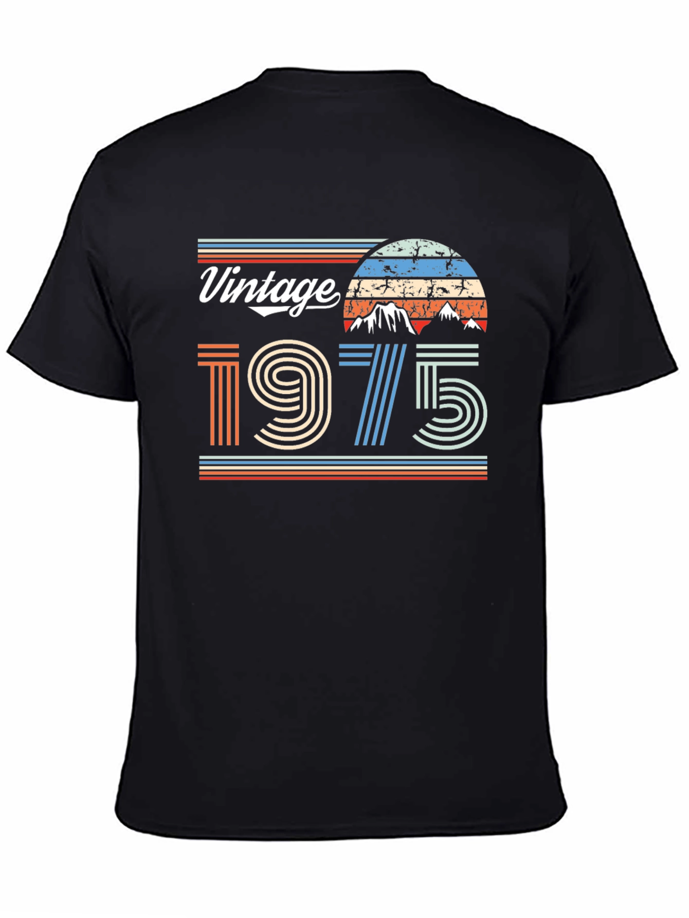 Black Vintage 1975 Graphic T-Shirt - Retro Style view 4