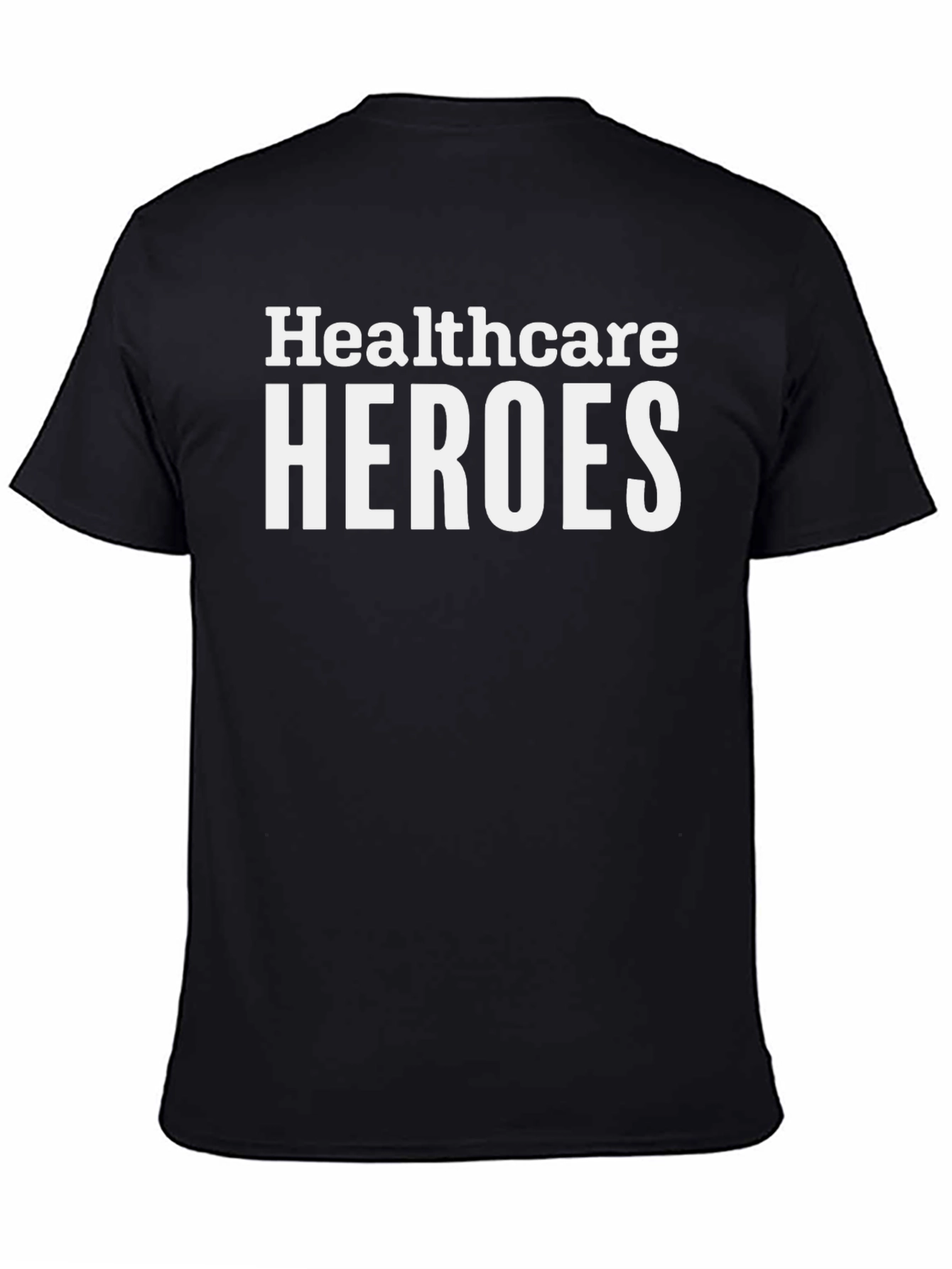 Black Healthcare Heroes Graphic Tee - Essential Worker Shirt view 4