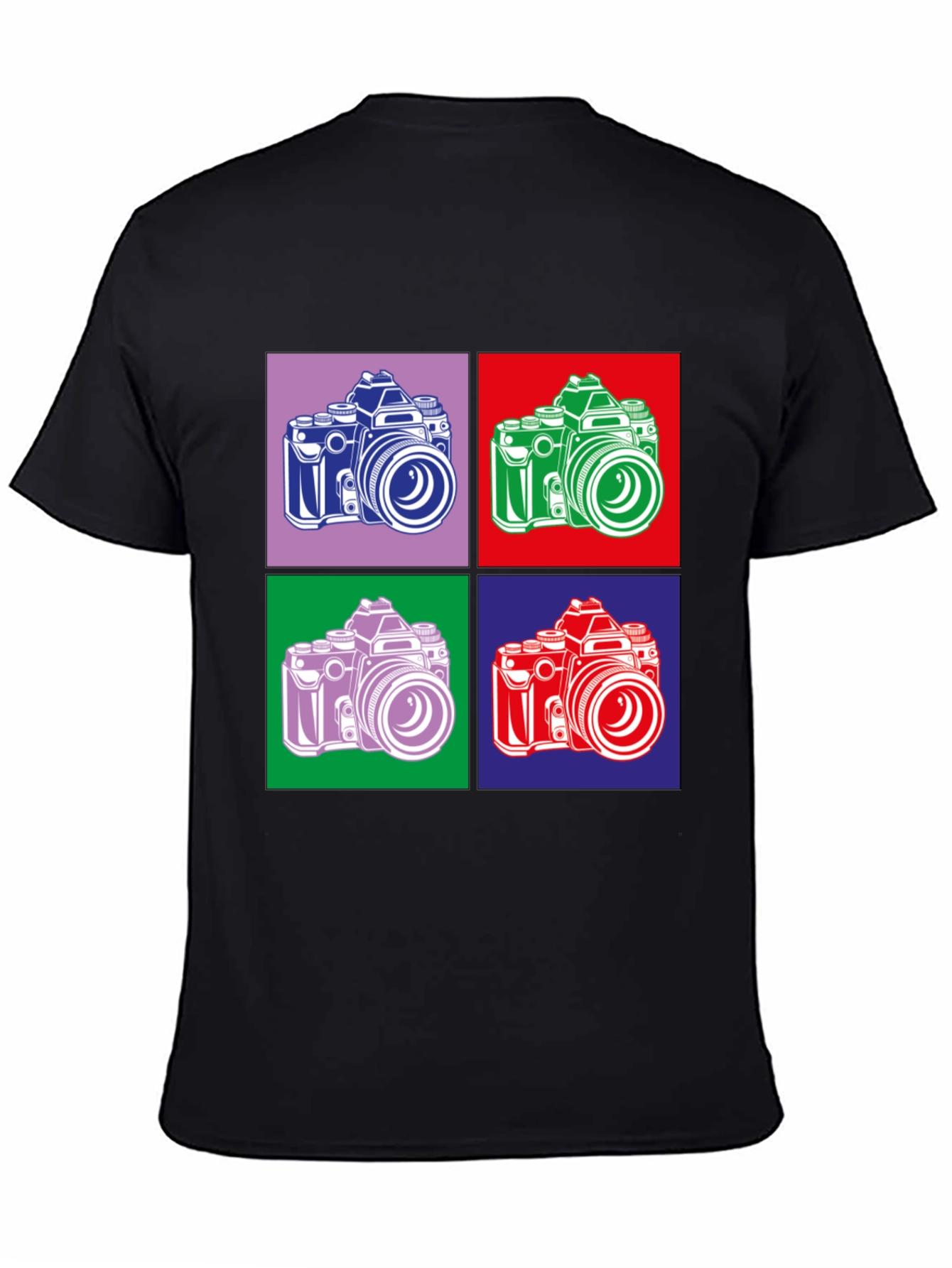 Black Retro Camera Graphic Tee - Pop Art Style view 4