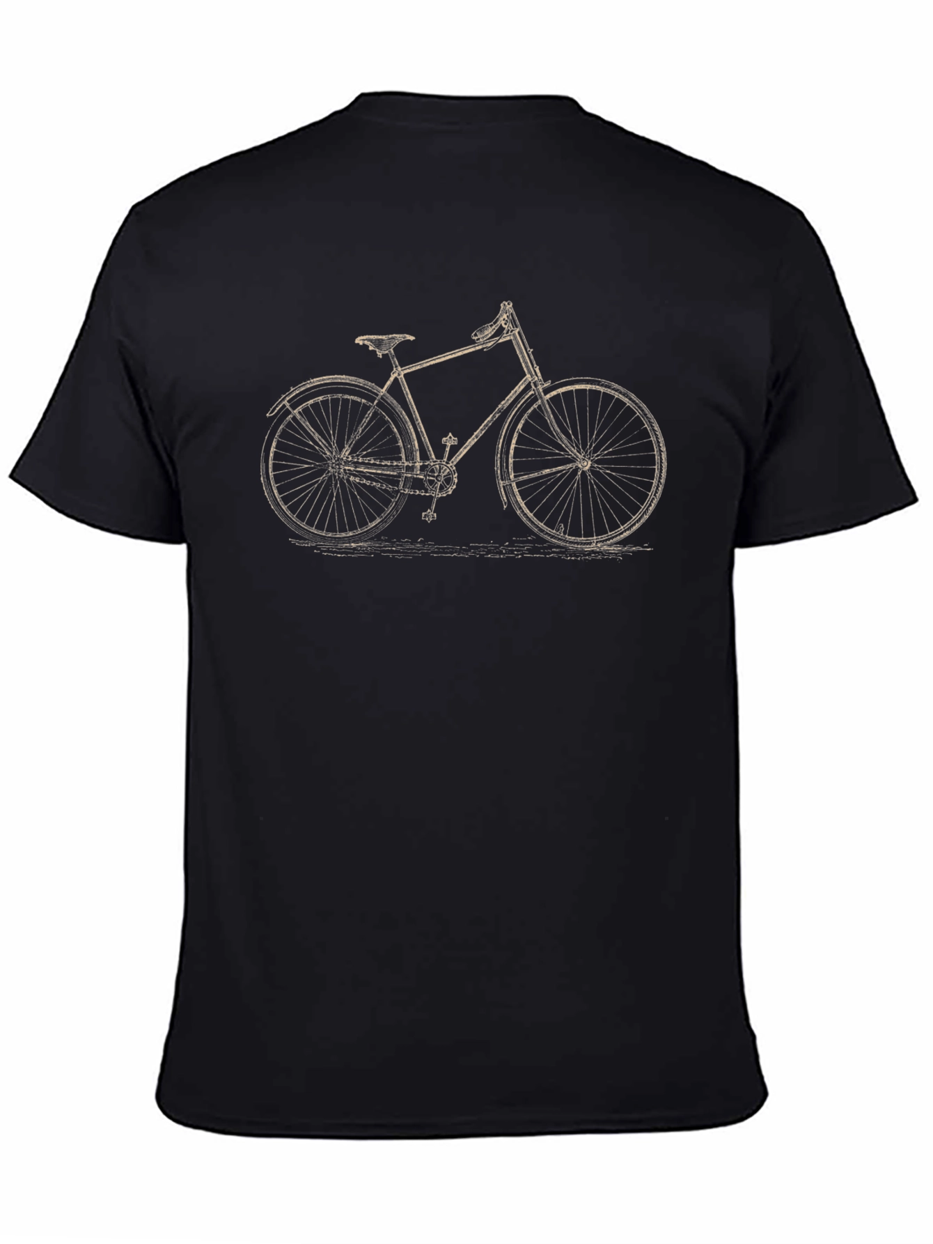 Black Vintage Bicycle Graphic Tee - Classic Ride view 4