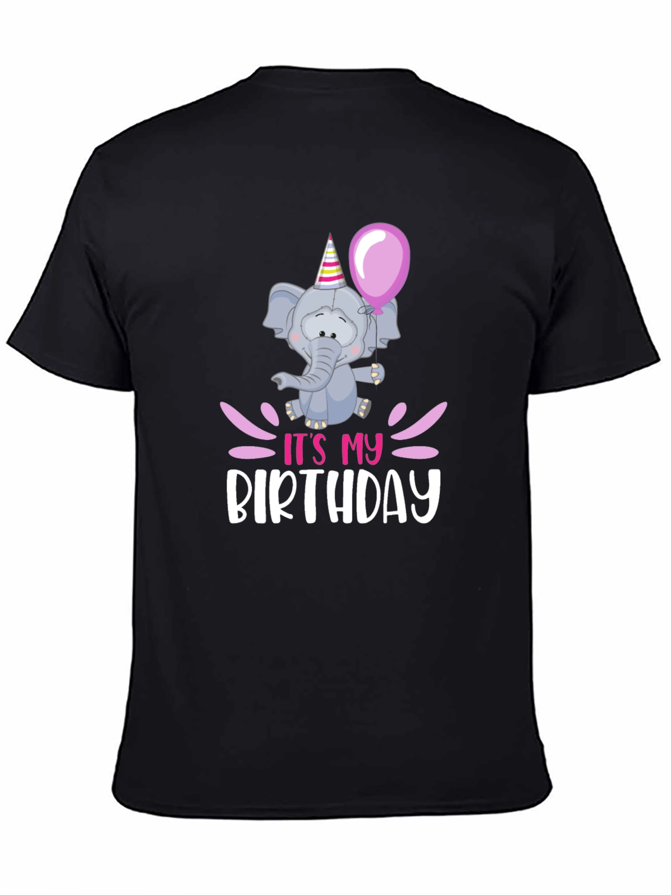 Black Birthday Elephant T-Shirt view 4