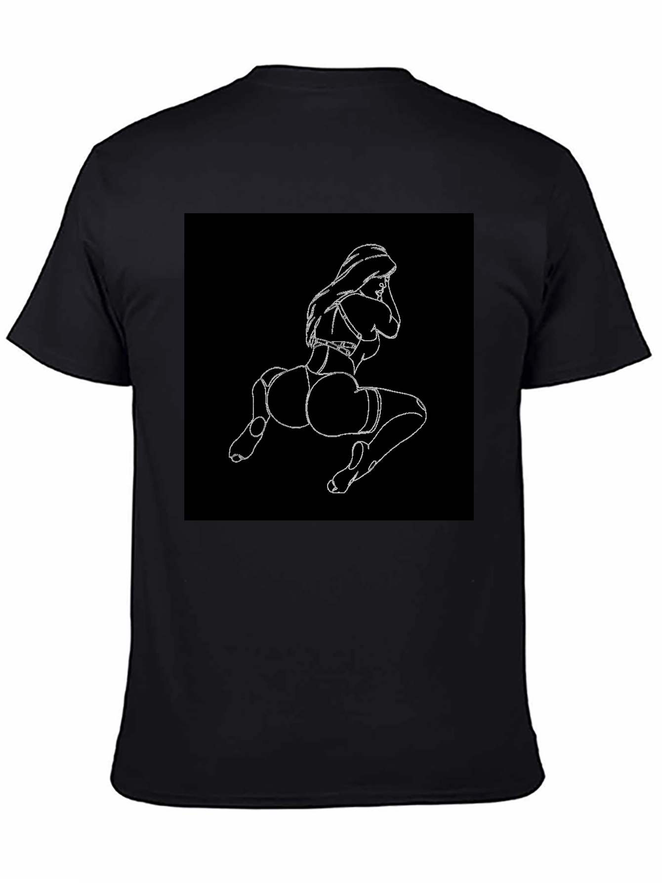 Black Black T-Shirt with Graphic Print view 4
