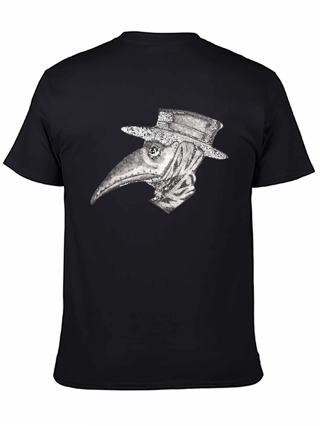 Black Plague Doctor Graphic Tee - Vintage Style view 4