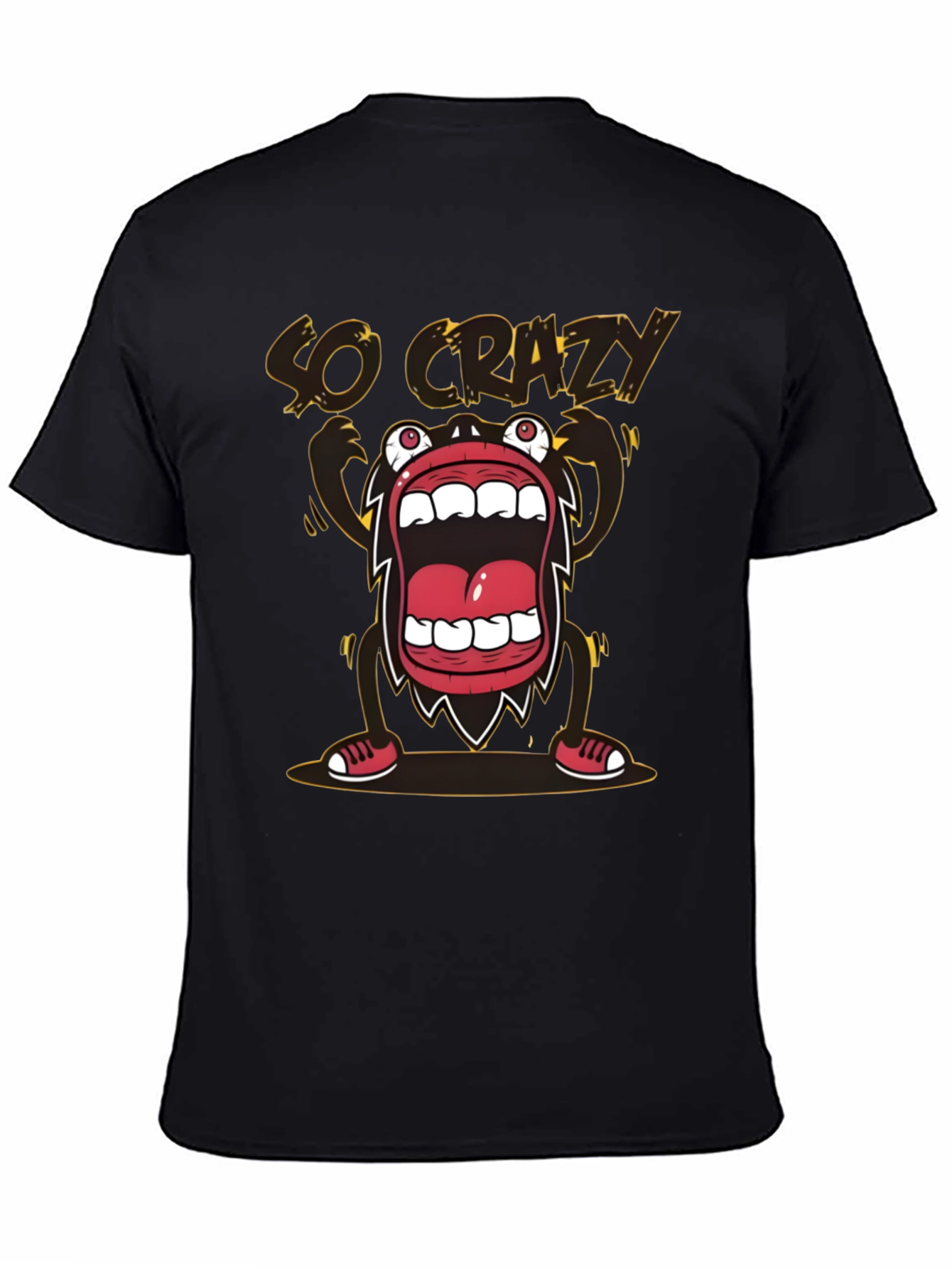 Black So Crazy Graphic T-Shirt - Bold Black Tee view 4