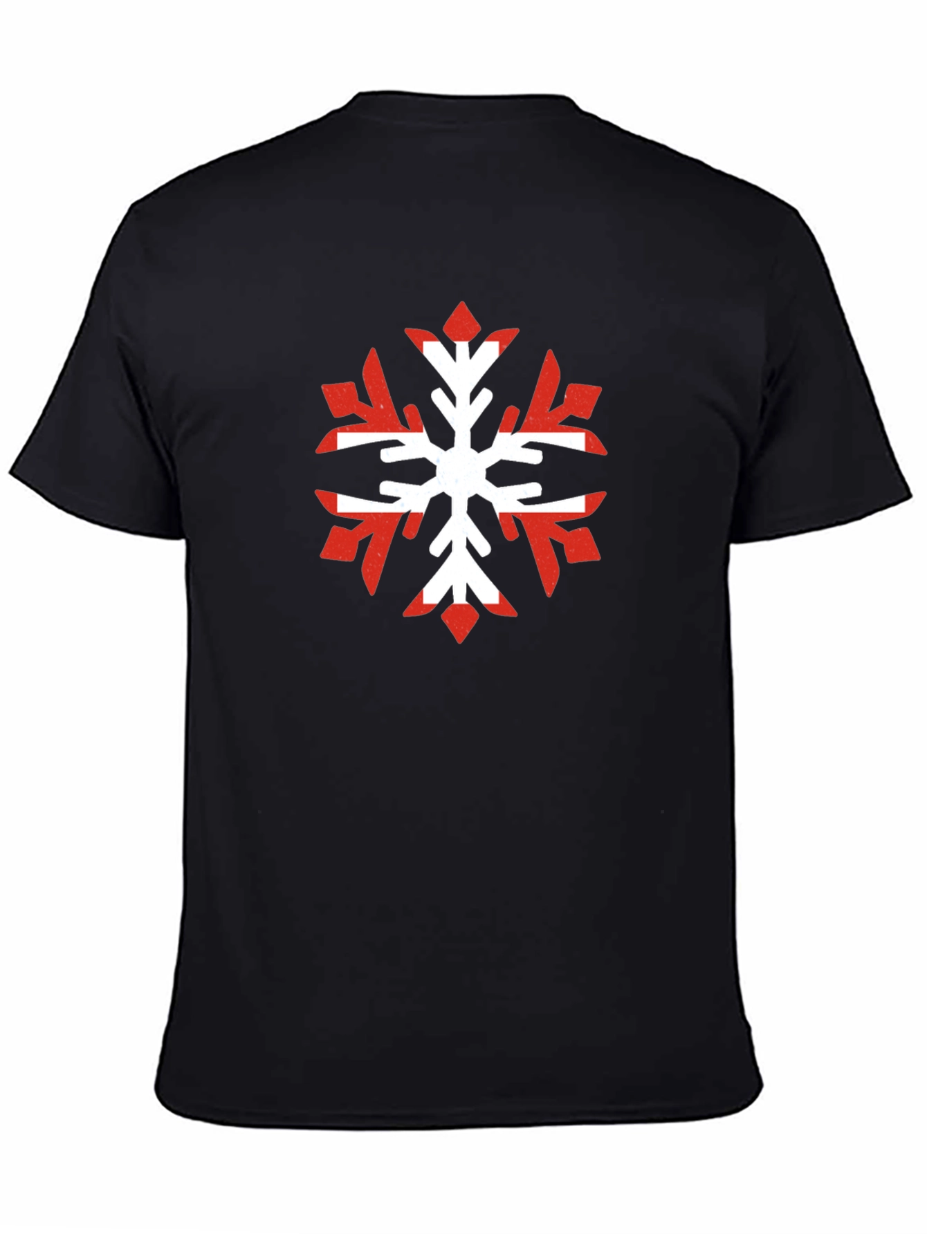 Black Nordic Snowflake Graphic Tee - Cool Winter Shirt view 4